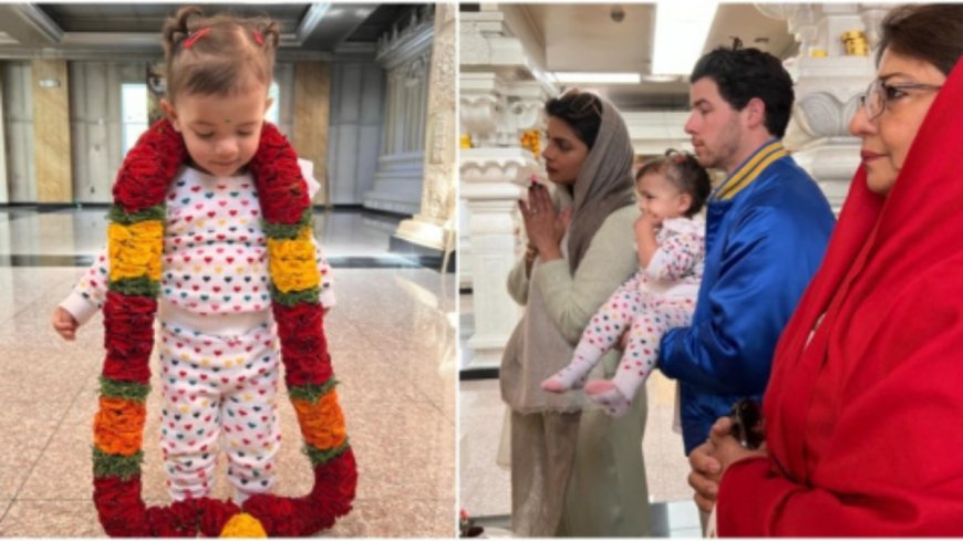 Priyanka Chopra-Nick Jonas Visit Mandir On Malti Marie’s Second Birthday Celebration; Little Munchkin Wears Laurel, Bindi