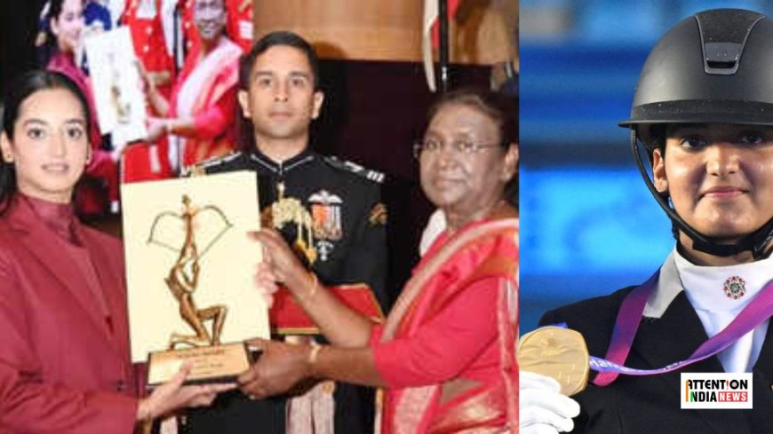 Divyakriti Singh becomes the first woman to receive the Arjuna Award for Equestrian Sports