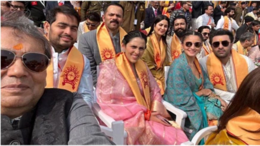 Alia Bhatt-Ranbir Kapoor, Katrina Kaif-Vicky Kaushal Present For Selfie With Akash-Shloka Ambani At Ram Mandir Initiation