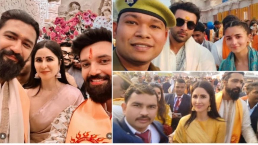 Ranbir Kapoor-Alia Bhatt, Katrina Kaif-Vicky Kaushal  takes selfies with fans at Ram Mandir