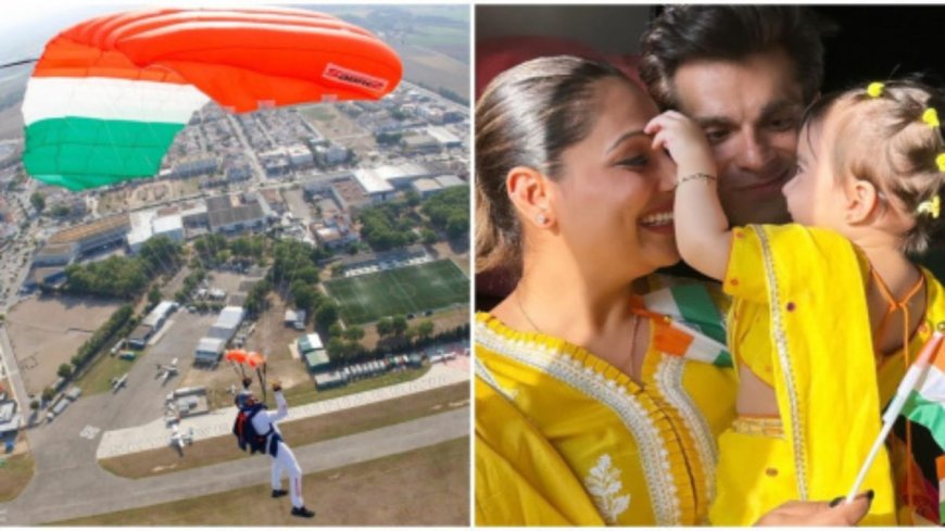 Farhan Akhtar Spreads Out Tricolor Parachute While Paragliding; Bipasha Basu And Family ‘Salute’ Mother India