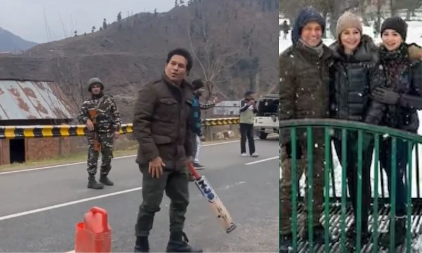 Sachin Tendulkar's Friendly Cricket Match in Kashmir: Master Blaster Delights Locals with His Sporting Spirit