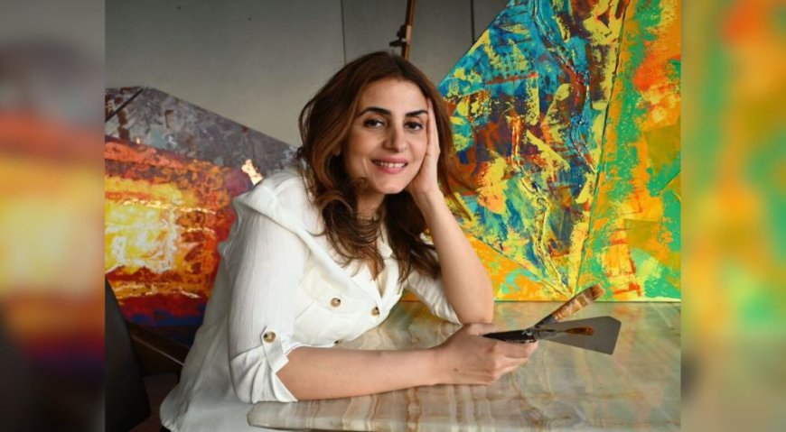 With her knives, Anita Goel Transcends Artistic Limitations and infuses raw Energy into her Canvases.