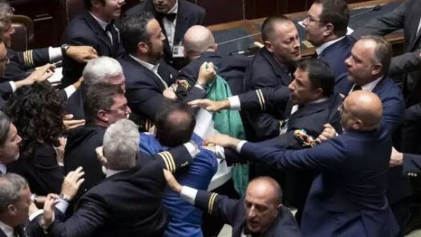 MPs Fight in Italy Parliament Ahead of G7 Summit