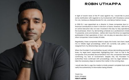 Robin Uthappa Responds to Arrest Warrant in EPF Deposits Scandal