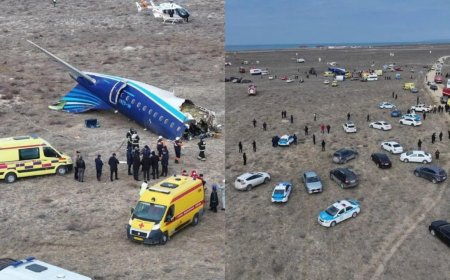 Azerbaijan Airlines Plane Crashes Near Aktau, Dozens Feared Dead