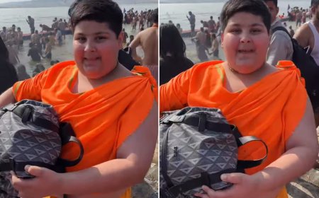 10-Year-Old Abhinav Arora Carries Dior Bag to Mahakumbh, Viral Video Grabs Attention