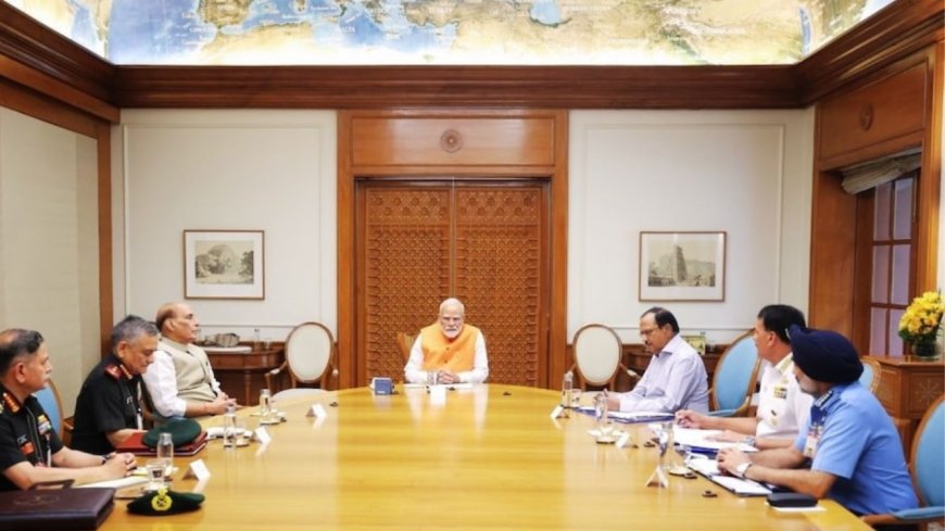 PM Modi chairs a key defence meeting at his residence; Rajnath Singh, military chiefs and Ajit Doval present