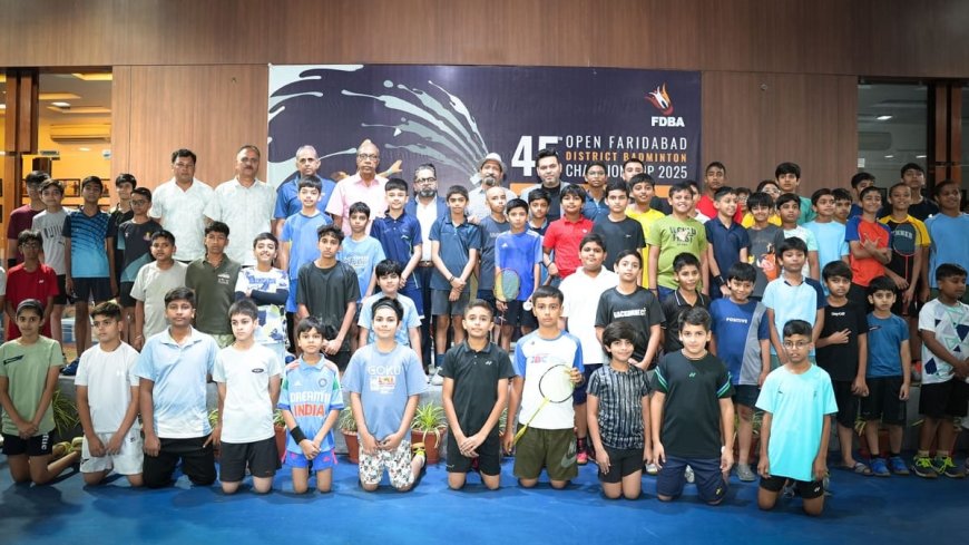 Over 550 players compete at Manav Rachna International School Sector14 in 45th FDBA Badminton Championship