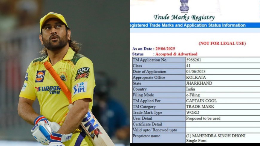 MS Dhoni Files Trademark For His Nickname ‘Captain Cool’ After IPL 2025