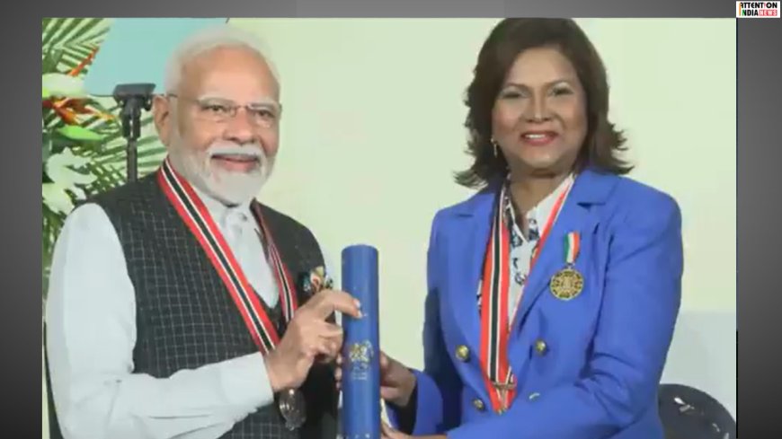 Prime Minister Narendra Modi receives the highest honour of Trinidad and Tobago