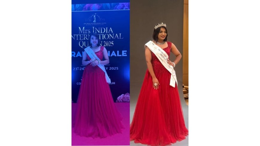 Guntur’s Mule Kavya Won title Mrs India Ambitious Queen At Mrs India International Queen 2025