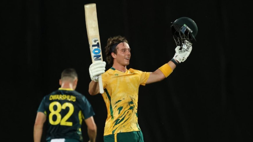 Dewald Brevis Smashes 125* in 2nd T20I vs Australia, Sets Record for Highest Individual Score for South Africa in T20Is