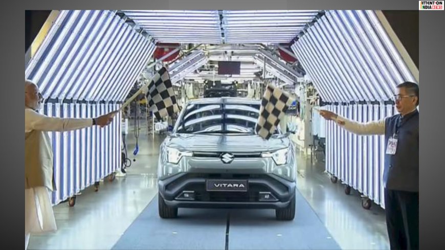 PM Modi launches Maruti Suzuki’s first global EV, e-Vitara; exports to 100+ nations, Suzuki to invest ₹70,000 crore