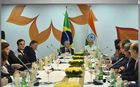 Prime Minister Narendra Modi lands in Brazil to attend the 17th BRICS Summit; will also hold bilateral talks