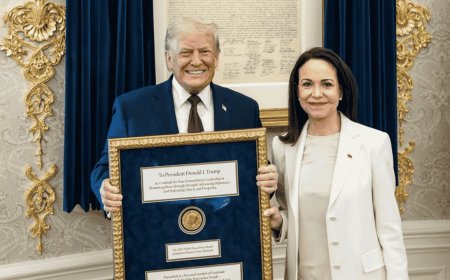 María Corina Machado Gifts Trump Her Nobel Peace Prize Medal at White House Amid Venezuela Power Clash