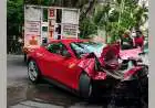 ₹3.5 Cr Ferrari Roma Crashes Into Hyderabad Gate At 4 AM