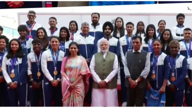 PM Modi Meets India's Asian Games Gold-Winning Cricket Teams
