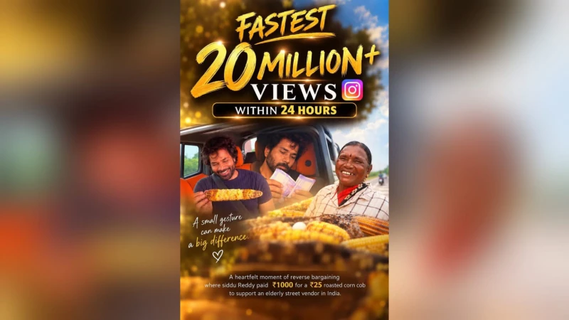Siddu Reddy Kandakatla Creates a Social Media Sensation with a Heartwarming Gesture, Hits 20 Million View