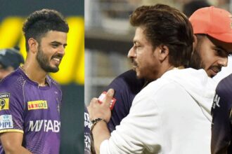"King Khan's Support: Shahrukh Khan Encourages Nitish Rana to Lead with Confidence"